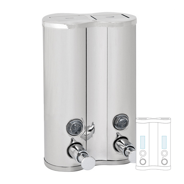 Luxury Gel and Stainless Steel Shampoo Dispenser